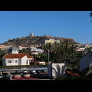 Blick von unserem Hotelzimmer auf die mittelalterliche Festung von Lorca